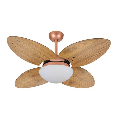 Ventilador de Teto Ø1,05X47cm 2xE27 Tami Cobre Mate/ Rádica Freijó