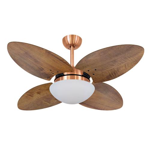 Ventilador de Teto Ø1,05X47cm 2xE27 Tami Cobre / Rádica Imbuia