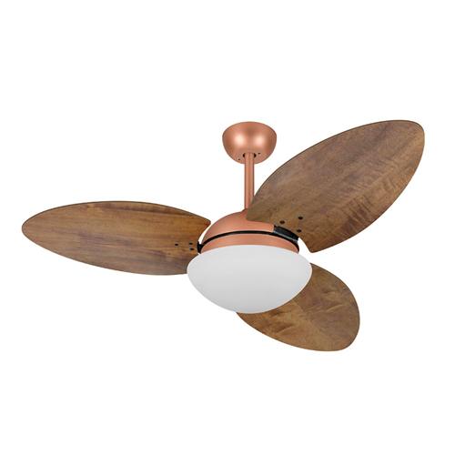 Ventilador de Teto Ø1,05X0,47m 2xE27 Tami S3 Cobre Mate / Rádica Imbuia