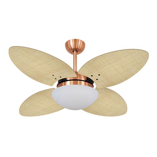 Ventilador de Teto Ø1,05x0,47m 2xE27 Tami Cobre / Palmae Natural