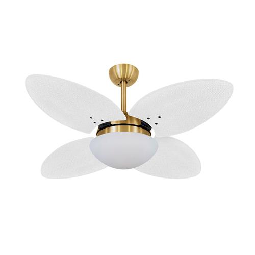 Ventilador de Teto Ø1,05x0,47m 2xE27 Tami Dourado / Palmae Branco