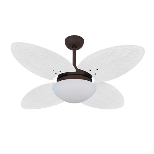 Ventilador de Teto Ø1,05x0,47m 2xE27  Tami Marrom Corten / Palmae Branco