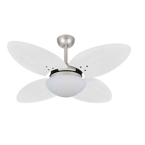 Ventilador de Teto Ø1,05x0,47m 2xE27  Tami Prata / Palmae Branco