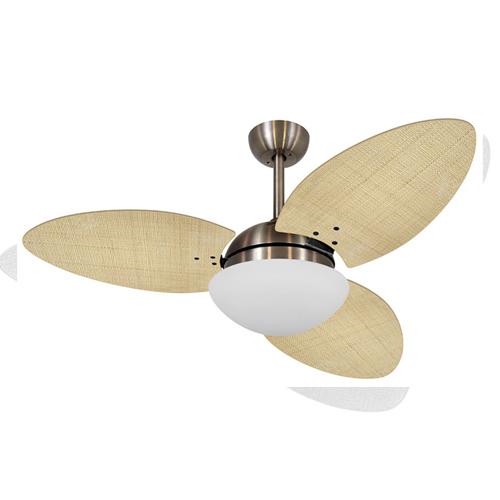 Ventilador de Teto Ø1,05X0,47m 2xE27 Tami S3 Bronze / Palmae Natural