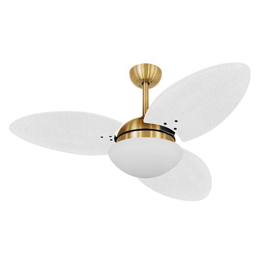 Ventilador de Teto Ø1,05X0,47m 2xE27 Tami S3 Dourado / Palmae Branco