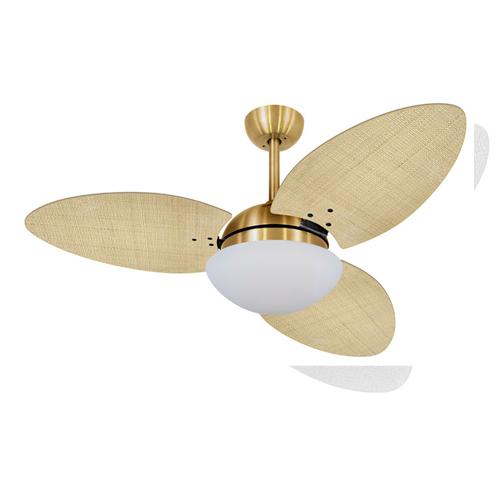 Ventilador de Teto Ø1,05X0,47m 2xE27 Tami S3 Dourado / Palmae Natural