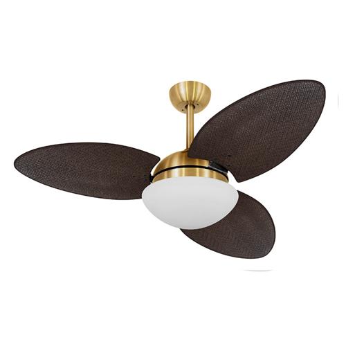 Ventilador de Teto Ø1,05X0,47m 2xE27 Tami S3 Dourado / Palmae Tabaco