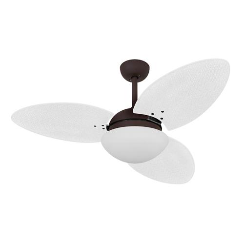 Ventilador de Teto Ø1,05X0,47m 2xE27 Tami S3 Marrom Corten / Palmae Branco