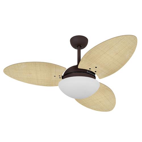 Ventilador de Teto Ø1,05X0,47m 2xE27 Tami S3 Marrom Corten / Palmae Natural