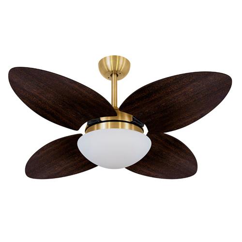 Ventilador de Teto Ø1,05x0,47m 2xE27 Tami Dourado / Laca Tabaco