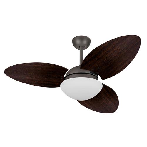 Ventilador de Teto Ø1,05x0,47m 2xE27 Tami S3 Cinza Grafite / Laca Tabaco