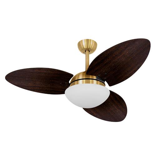 Ventilador de Teto Ø1,05x0,47m 2xE27 Tami S3 Dourado / Laca Tabaco