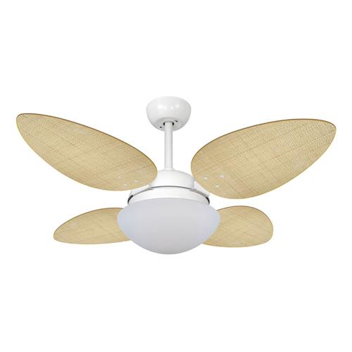 Ventilador de Teto Ø1,05x0,47m Pétalo Branco / Palmae Natural