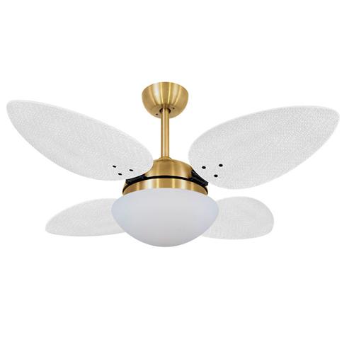 Ventilador de Teto Ø1,05x0,47m Pétalo Dourado / Palmae Branco