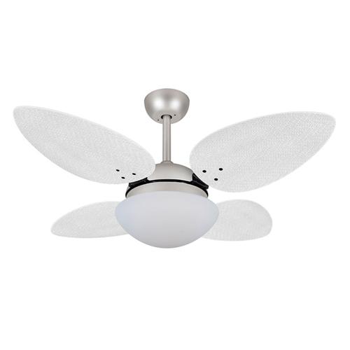 Ventilador de Teto Ø1,05x0,47m Pétalo Prata / Palmae Branco