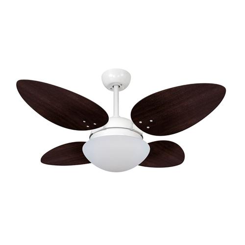 Ventilador de Teto Ø1,05x0,47m Pétalo Branco / Laca Tabaco