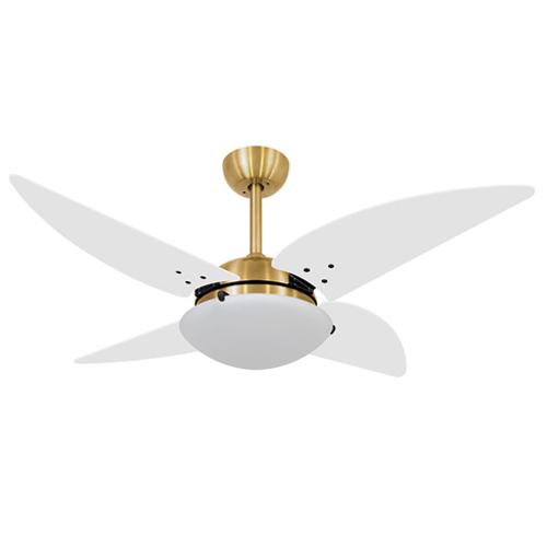 Ventilador de Teto Ø1,13 x0,45m Quad Dourado / Laca Branco