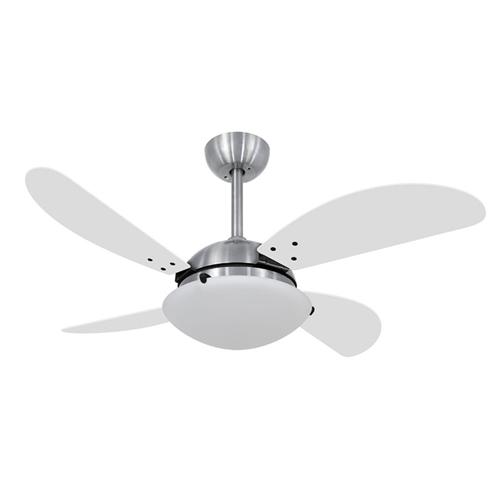 Ventilador de Teto Ø1,05x0,45m Fly Escovado / Laca Branco