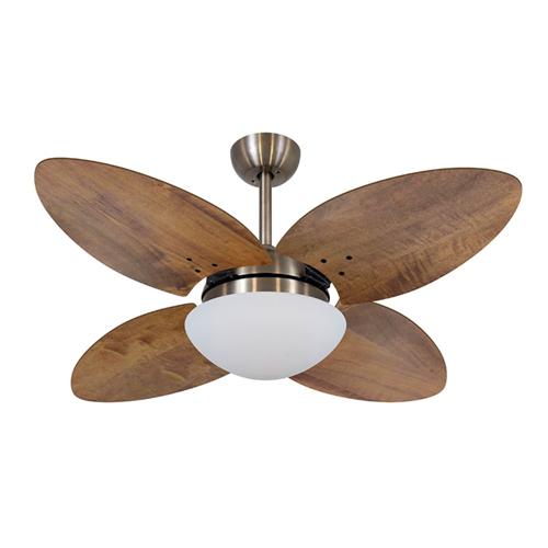 Ventilador de Teto Ø1,05X0,47m 2xE27 Bronze / Rádica Imbuia